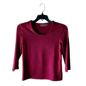 Croft Barrow Top Women's Size Small Stretch 3/4 Sleeves Shit